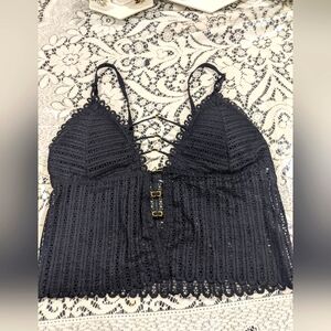 Women's Lace Black Bralette Cami Top Lingerie Intimate Cosplay Costume Goth